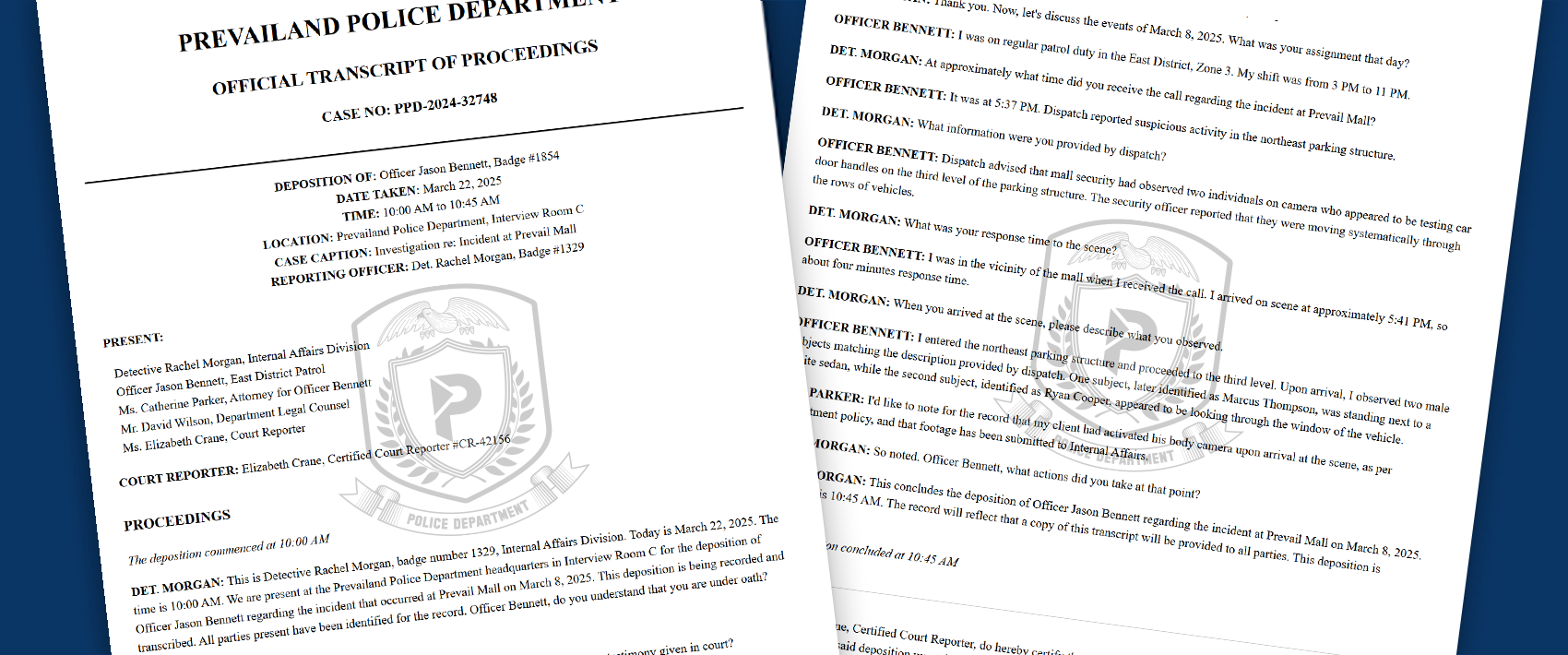 Sample transcript PDFs with customized watermarks. 